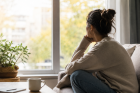 Persona reflexionando durante una etapa de cansancio mental y desgaste emocional